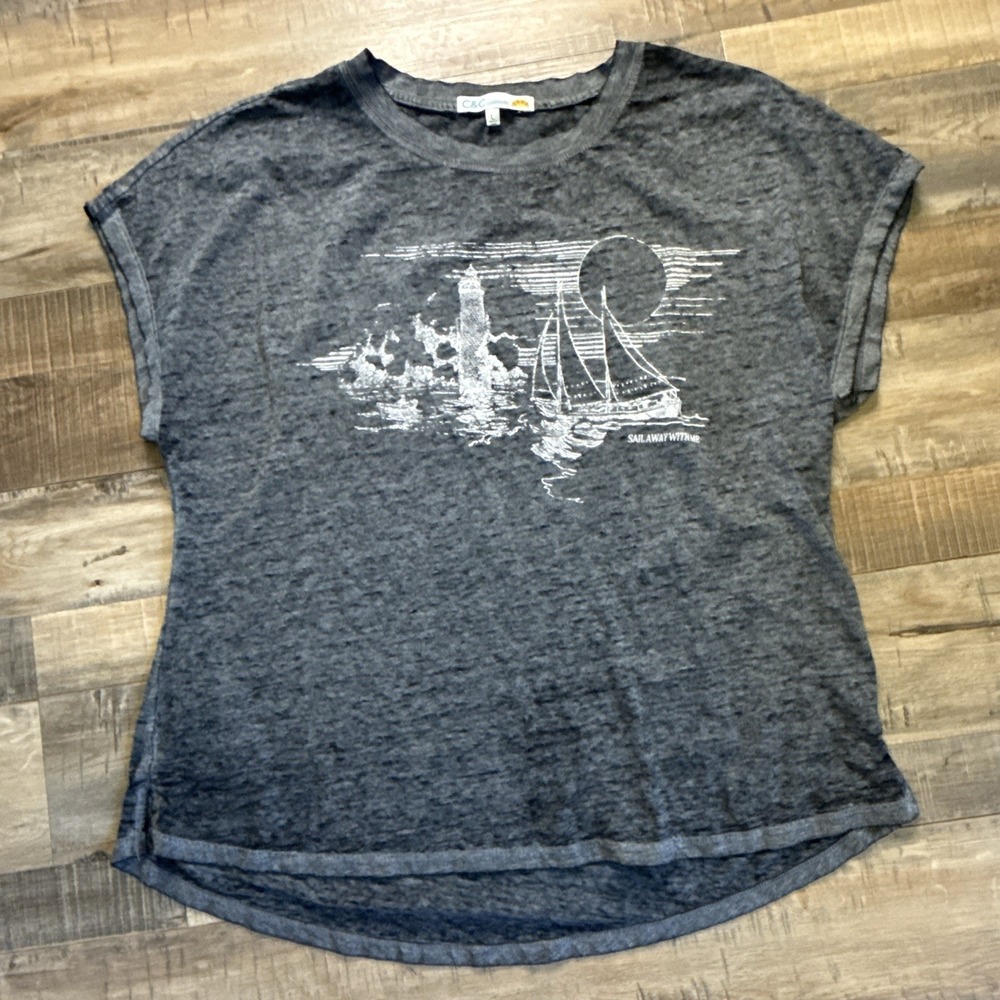 C&C California Burnout Graphic T Beach Sail Away With Me Sz L